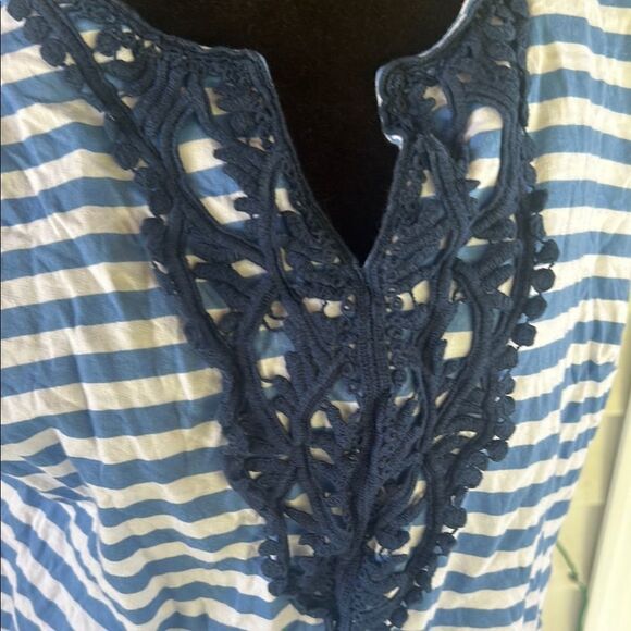 Mud Pie Striped Blue and White Dress E - Picture 4 of 5